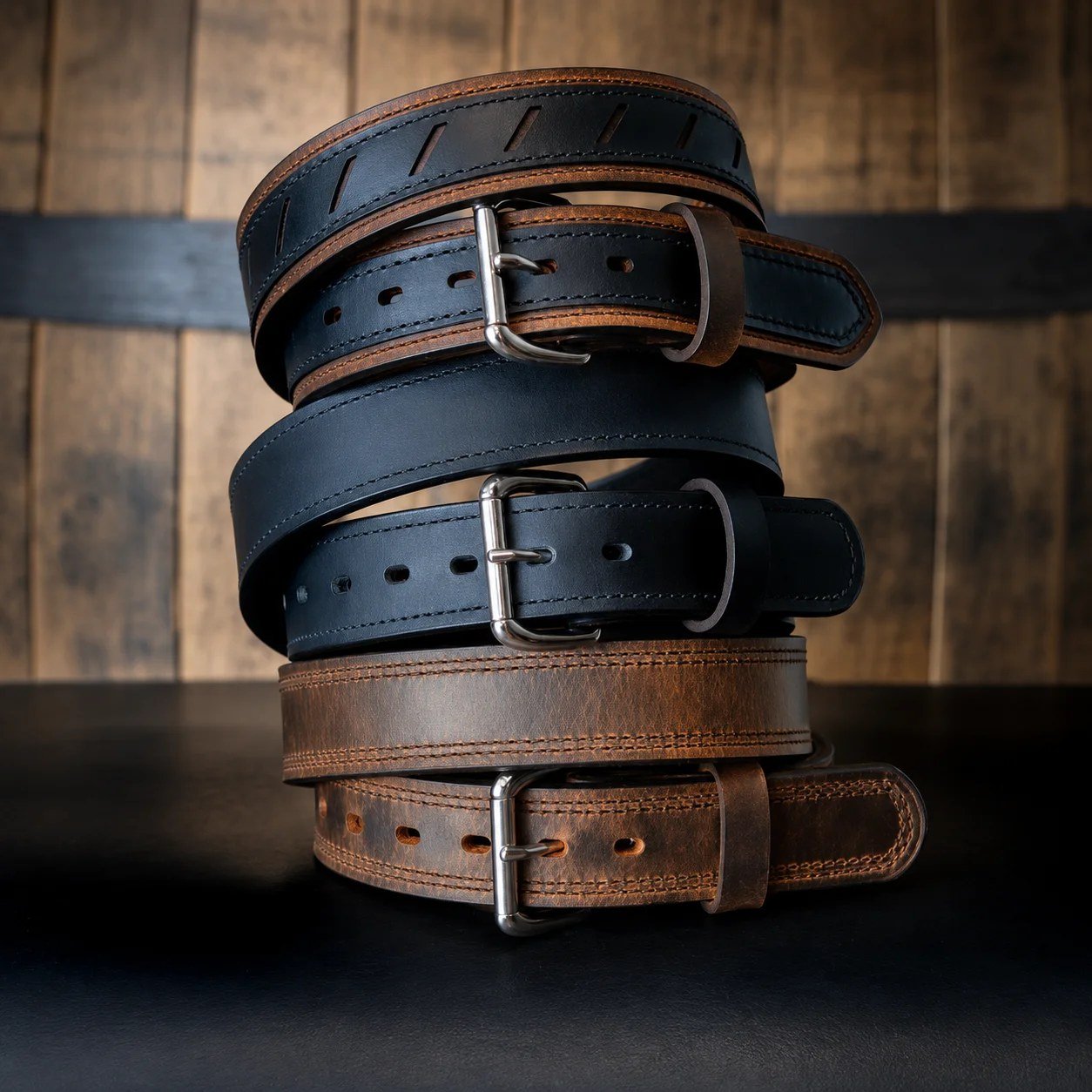 classic leather belt black brown
