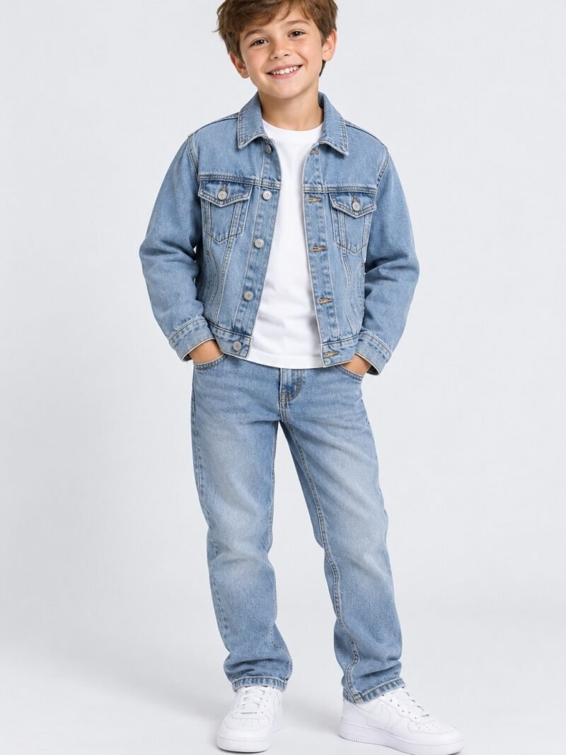 Kids Light Denim Two-Piece Set