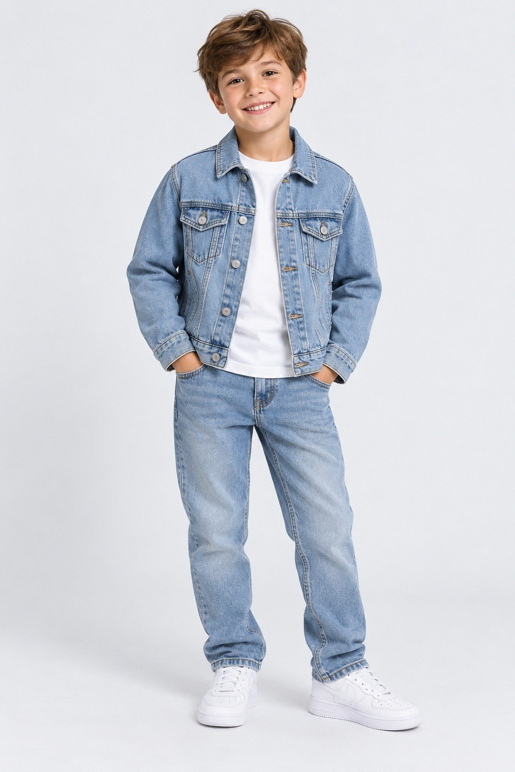 Kids Light Denim Two-Piece Set