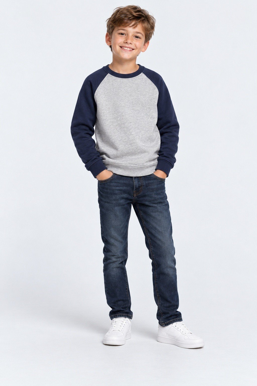 Kids Raglan Sweatshirt – Grey