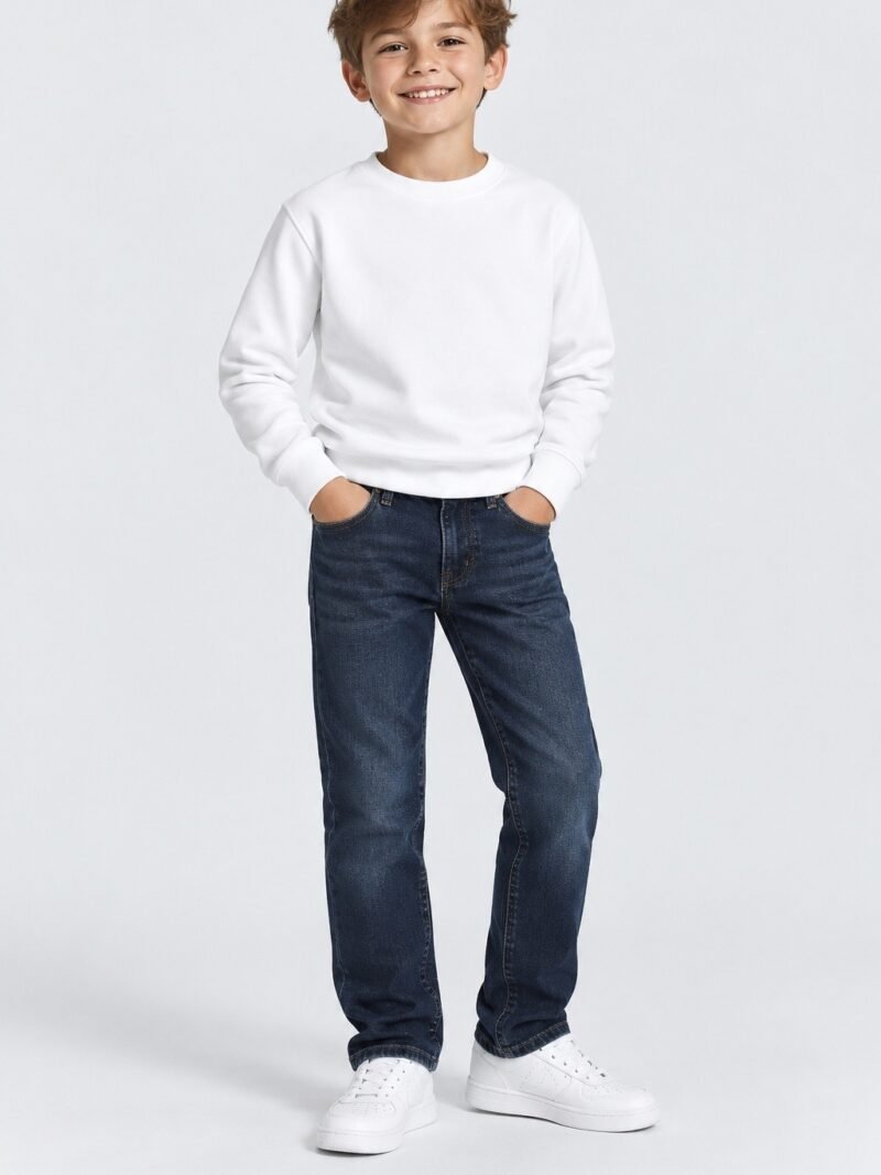 Kids Straight Jeans – Dark Wash