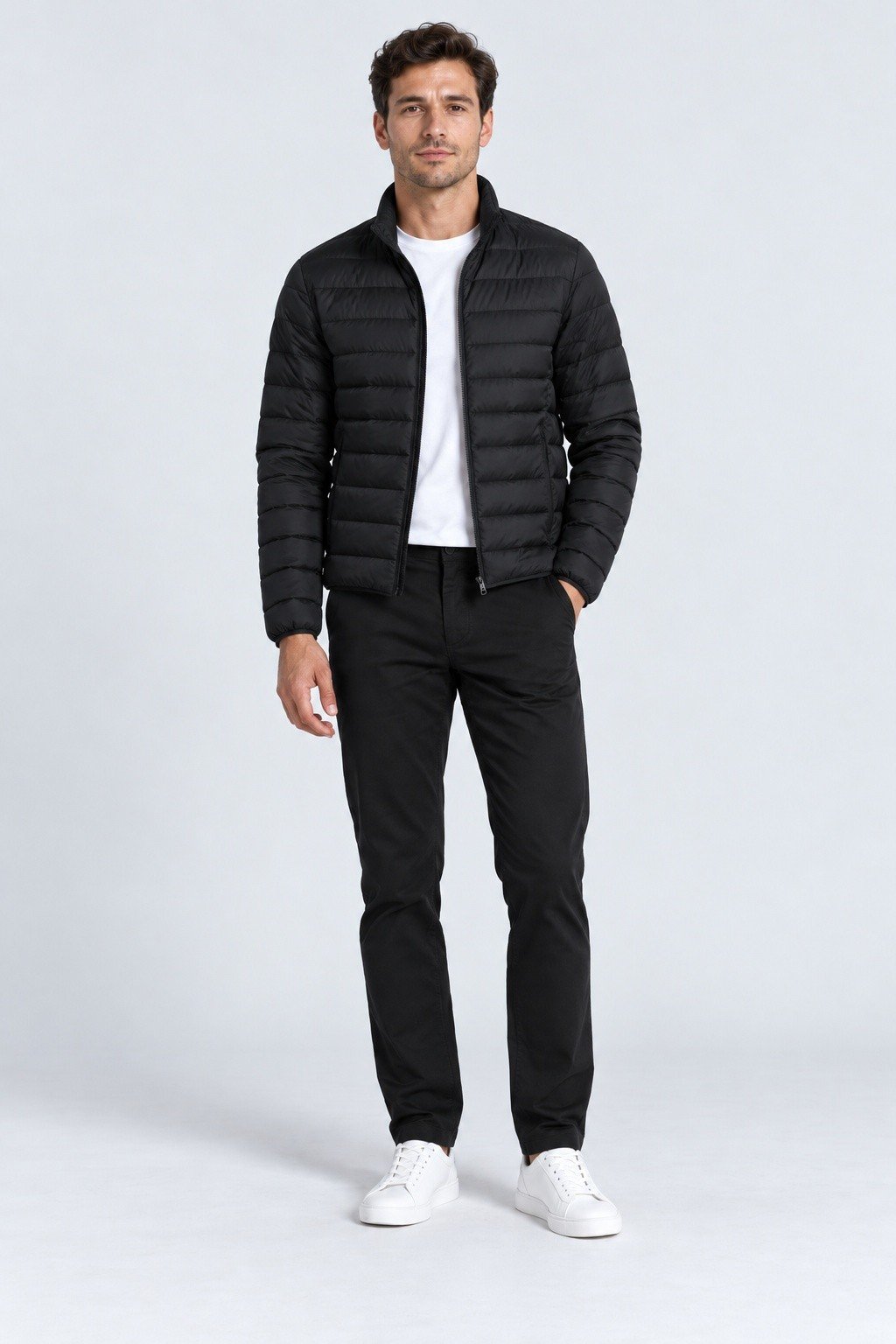 Lightweight Puffer Jacket – Black
