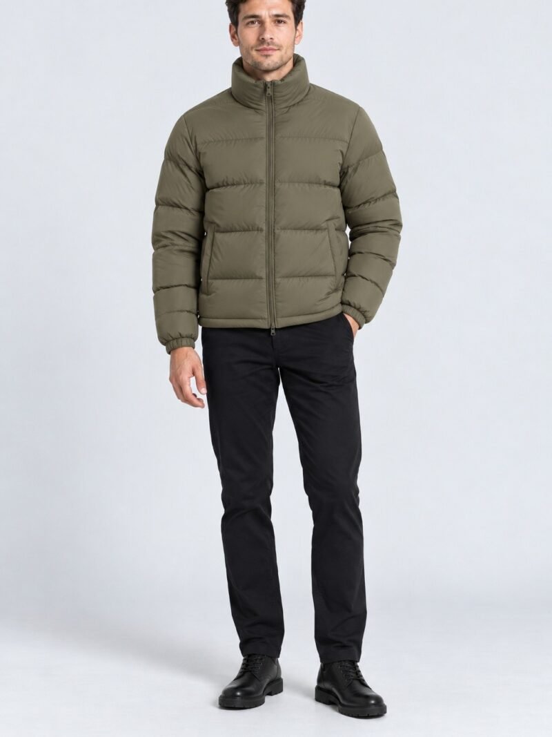 Quilted Puffer Jacket – Khaki