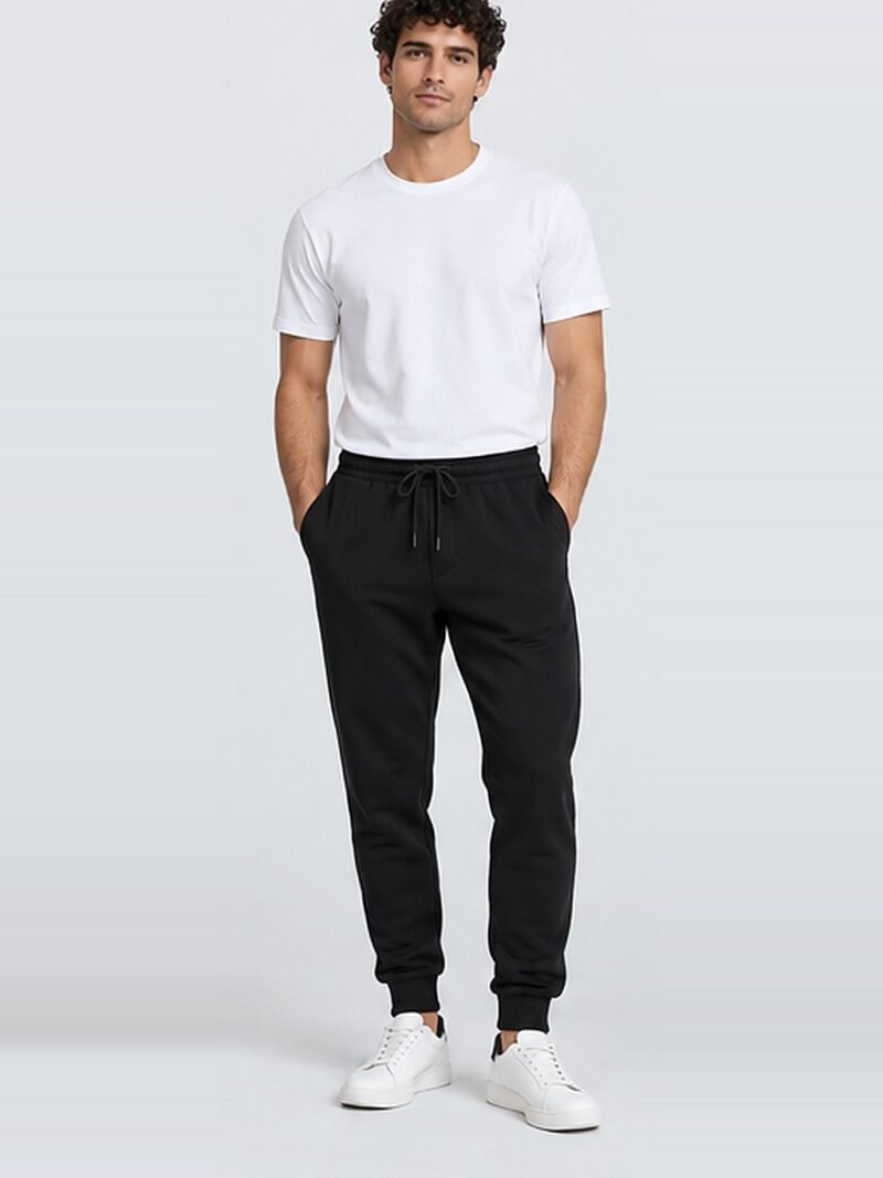 Tapered Fleece Joggers – Black